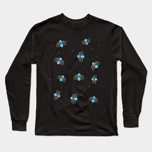 Blue Firefly bugs Long Sleeve T-Shirt by Purrfect